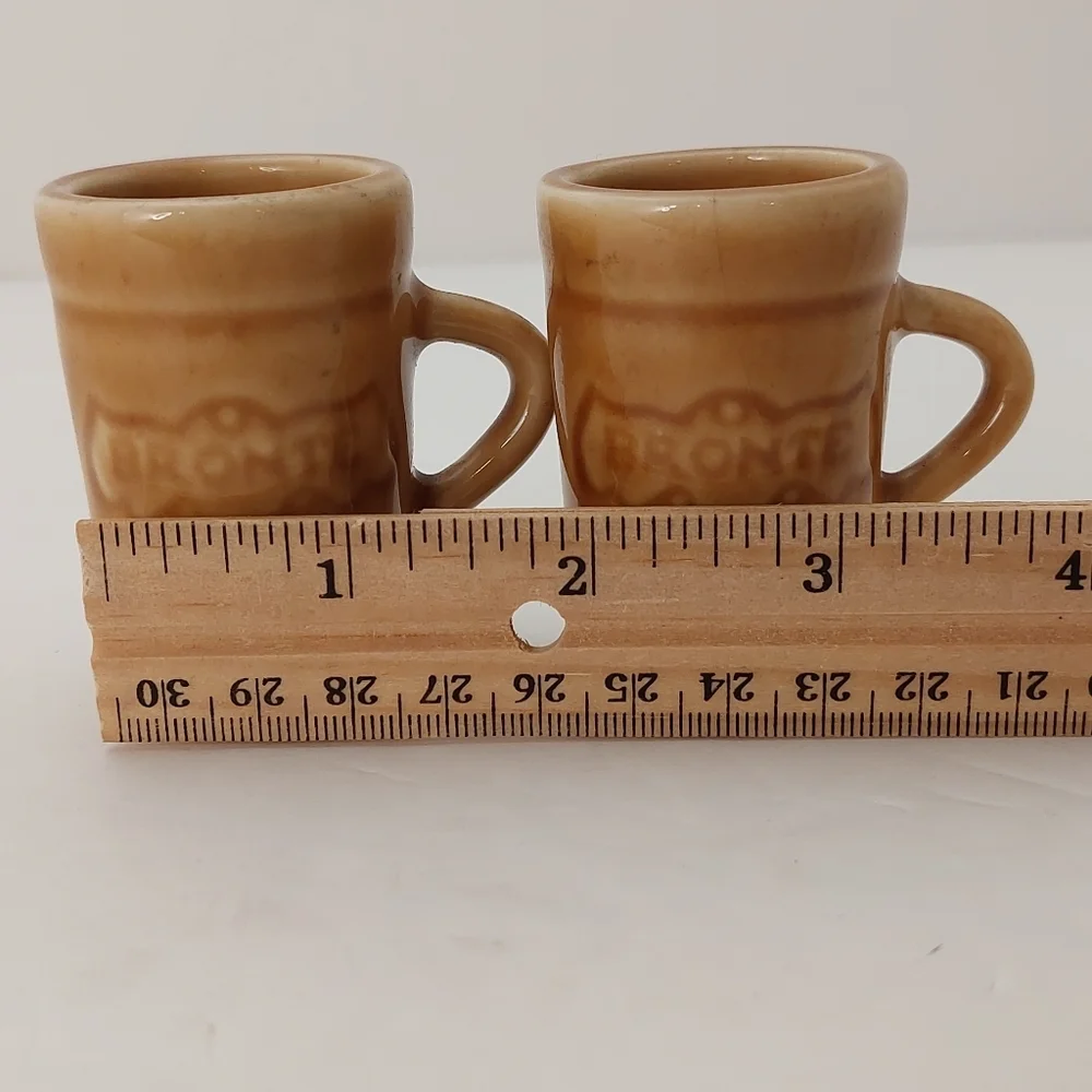 Bronte Shot Glasses Genuine Regal China Yorkshire Liqueur Pair Mini Mugs
